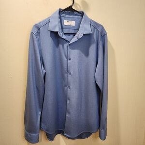 Ministry Men's Blue Button-Up Shirt Size L